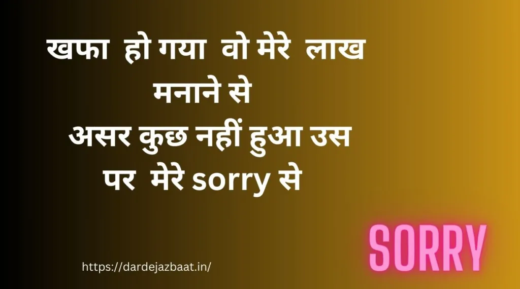 sorry shayari 2 lines