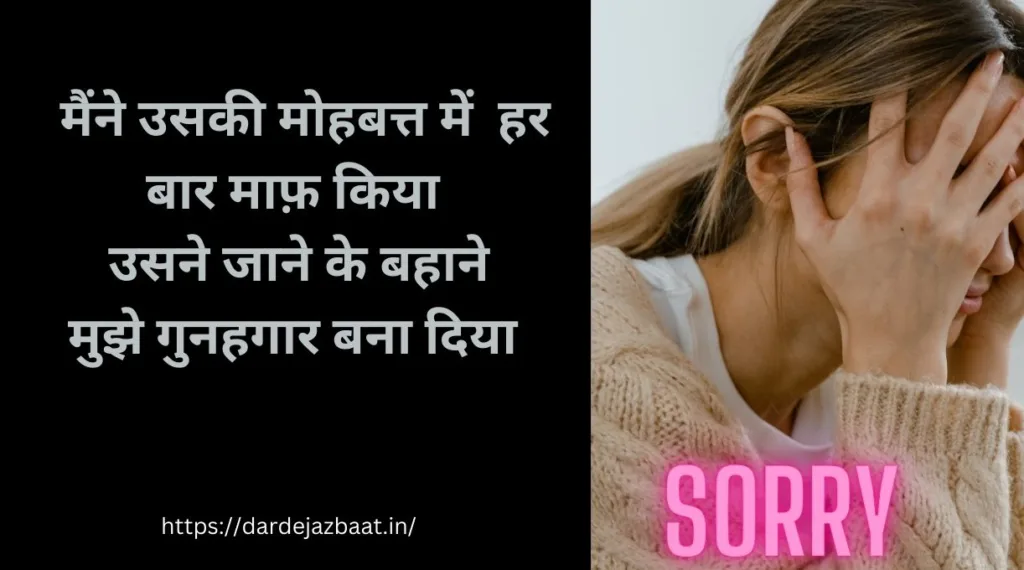 sorry shayari 2 lines