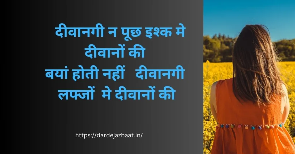 दीवानगी शायरी हिंदी में /Crazy Shayari in Hindi