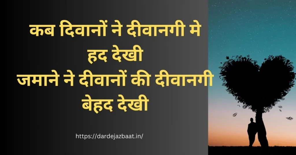 दीवानगी शायरी हिंदी में /Crazy Shayari in Hindi