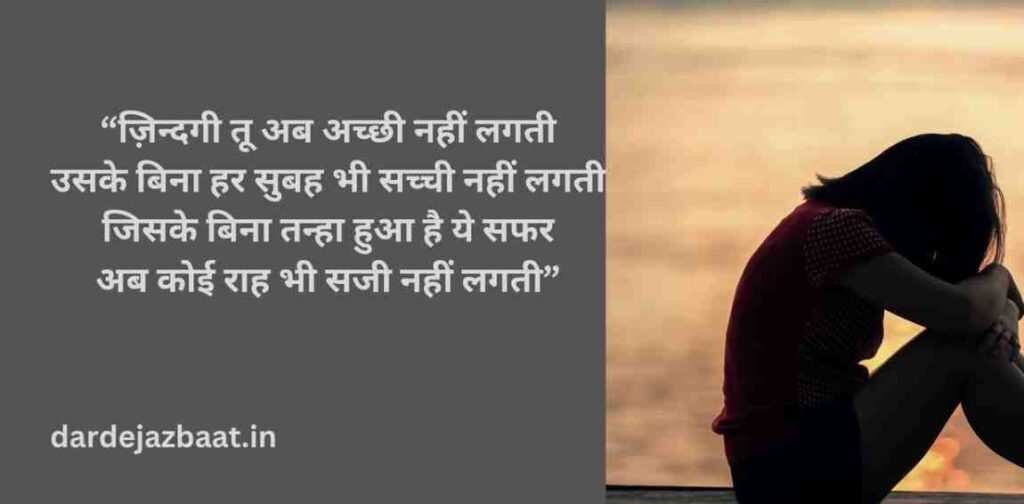 ए ज़िन्दगी तेरे बिना शायरी इन हिंदी