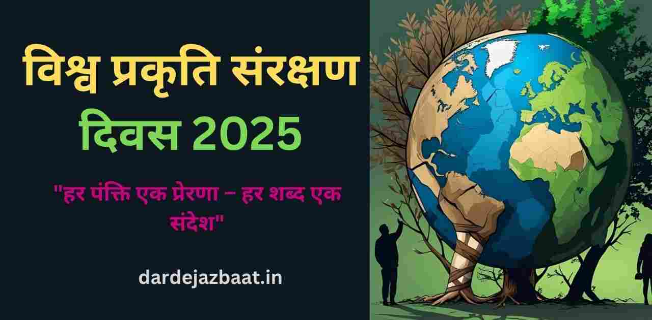Vishva Prakriti Sanrakshan Divas Quotes | Prakriti Ko Bachao, Jeevan Ko Sanwaro 2025"विश्व प्रकृति संरक्षण दिवस 2025 पर हम एक बार फिर याद दिलाते हैं कि धरती केवल मनुष्य की नहीं, सभी जीवों की साझी संपत्ति है