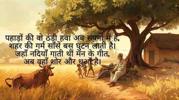 🌾 प्रकृति से दूरी और आत्मा की खालीपन (Nature Se Door, Dil Ka Shunyapan)