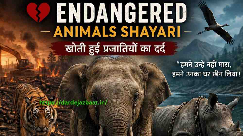 💔 Endangered Animals Shayari | खोती हुई प्रजातियों का दर्द