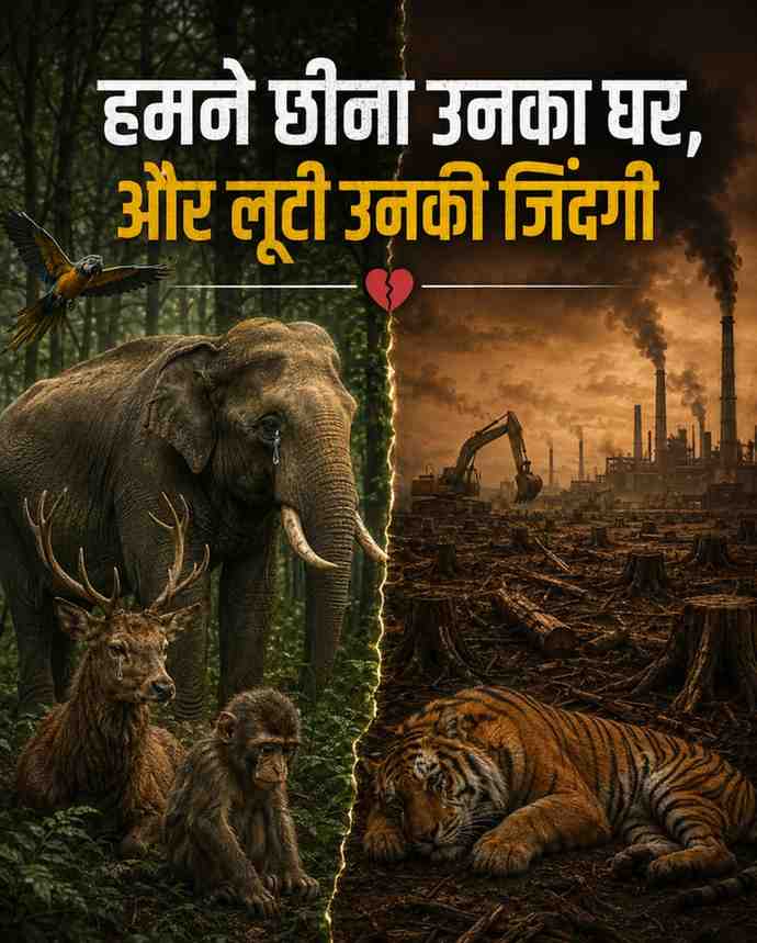 🌍 इंसान की भूख 💔|जब जंगल रोए और जानवर मिट गए